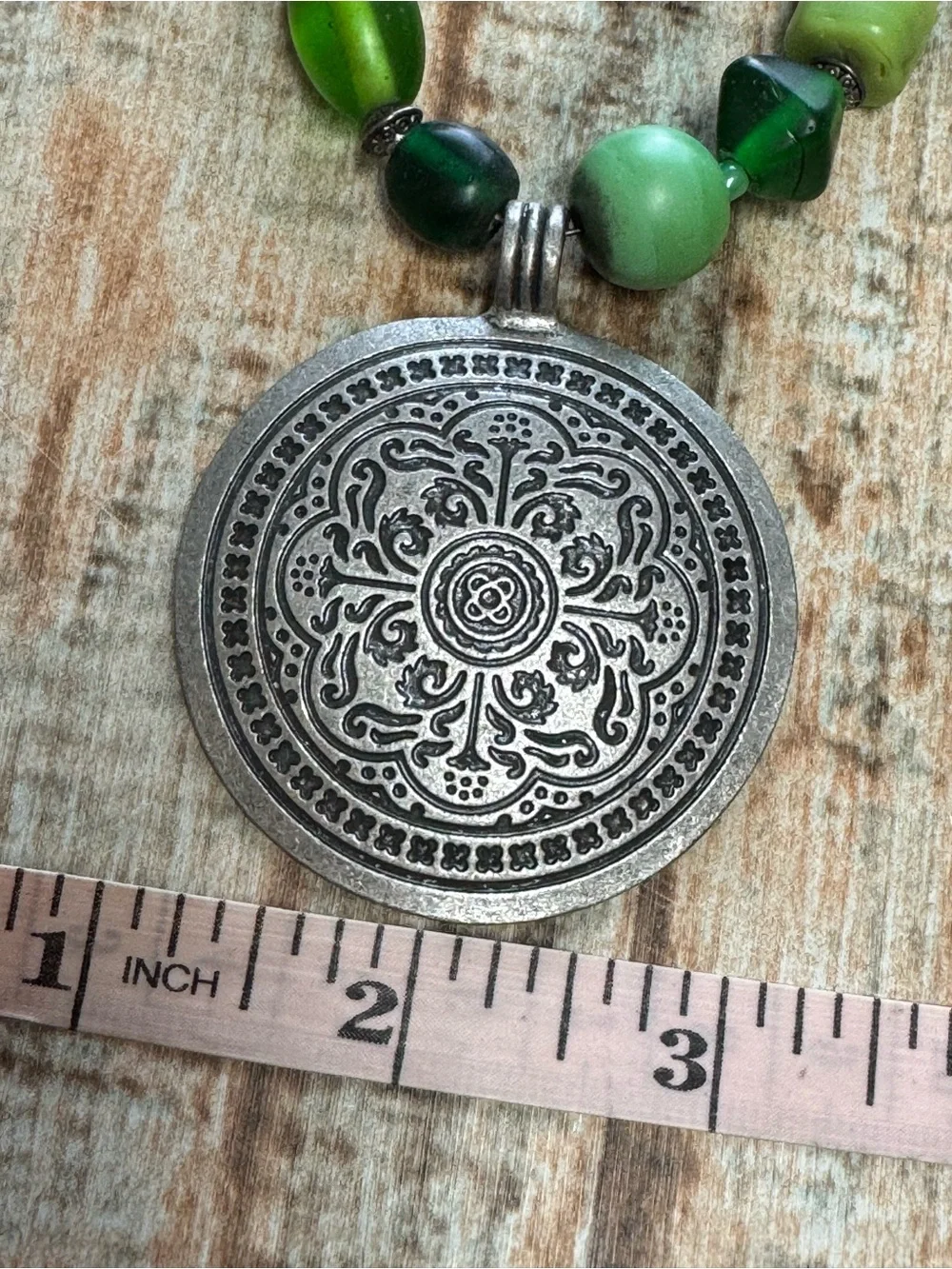 Women’s Beaded Metal Pendant Necklace | #B19